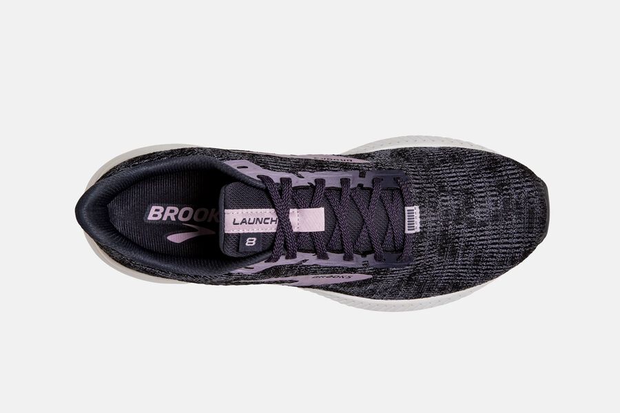 Launch 8 Road Brooks Running Shoes NZ Womens - Black/Purple - WEHOMK-831